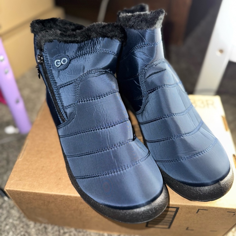 GO Blue Winter Boots with Black Trim